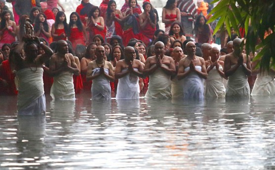 शाली नदीमा स्नान गर्नेको घुइँचो (फोटो फिचर)