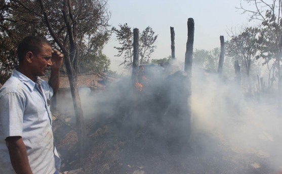 पर्साः आगलागीमा १५ वटा घर जलेर नष्ट