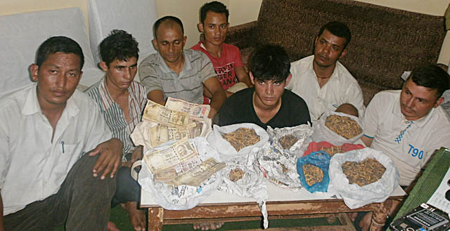 १४ लाख भारु र डेढ किलो यार्सासहित ७ पक्राउ