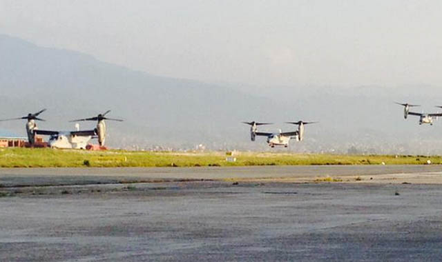 चारवटा अमेरिकी ओस्प्रे विमान आइपुगे